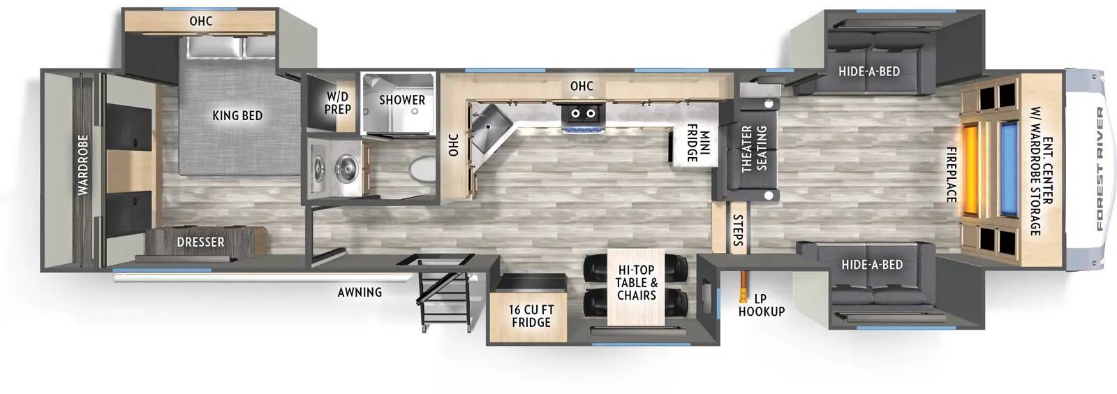 Wildcat Fifth Wheels 35FL Floorplan